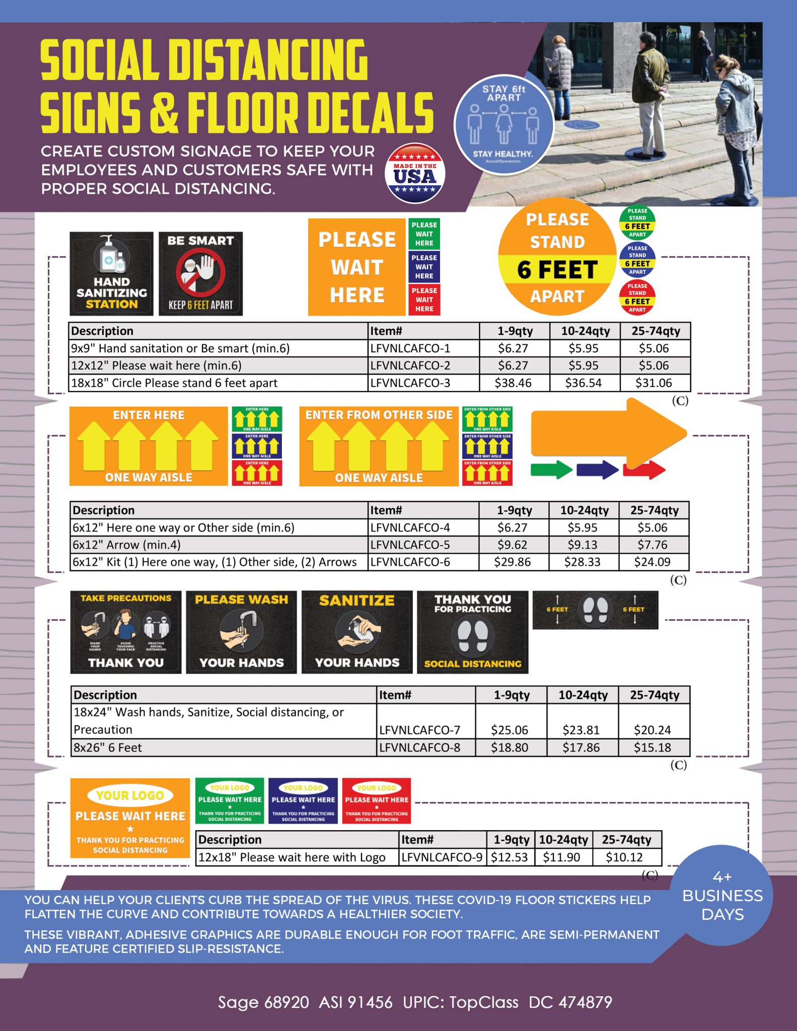 Wholesale Social Distancing Floor Decals